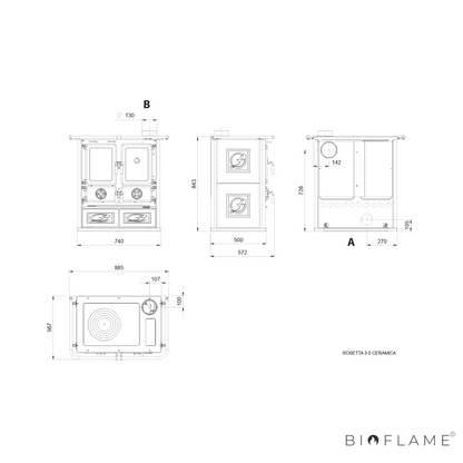 FOGÃO A LENHA - NORDICA EXTRAFLAME ROSETTA 5.0
