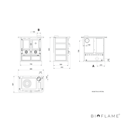 FOGÃO A LENHA - NORDICA EXTRAFLAME ROSETTA 5.0