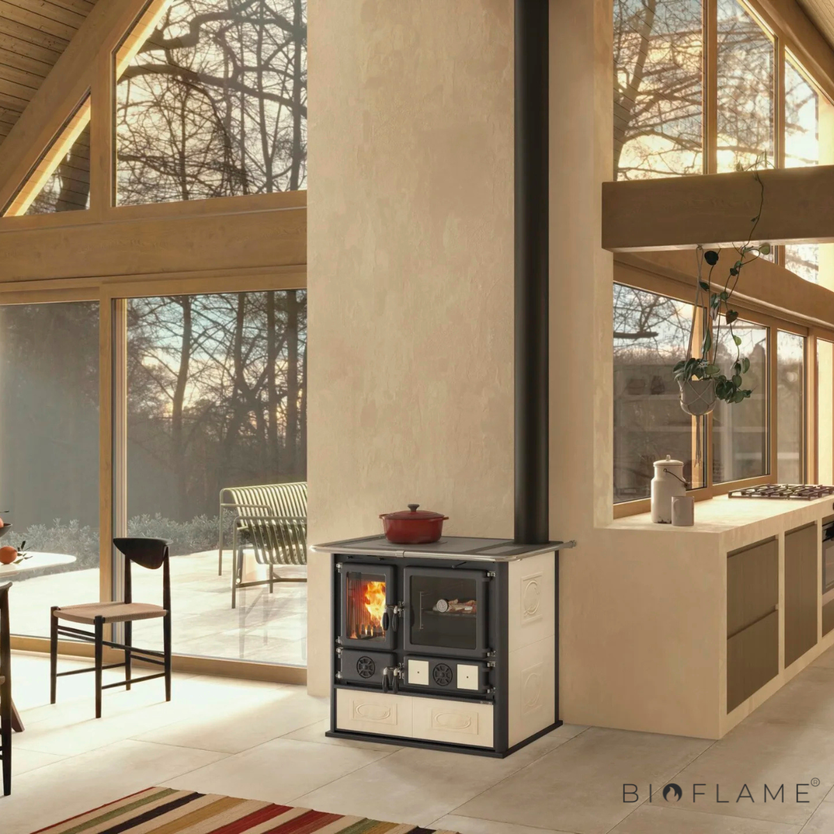 FOGÃO A LENHA - NORDICA EXTRAFLAME ROSA 5.0 CERÂMICA