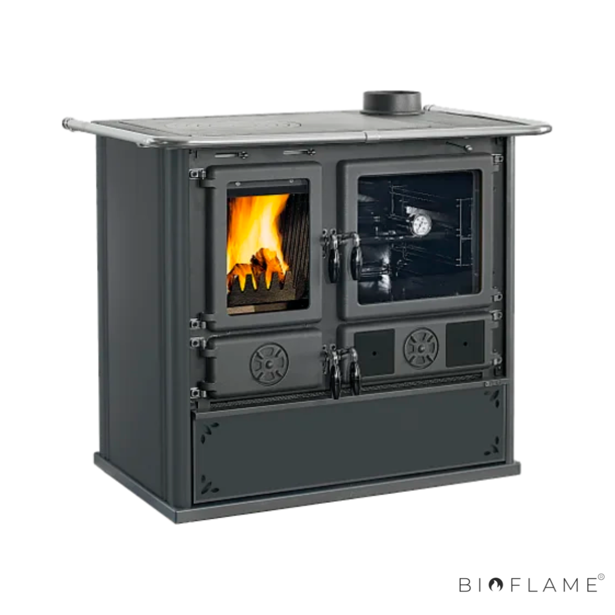 FOGÃO A LENHA - NORDICA EXTRAFLAME ROSA 5.0 STEEL