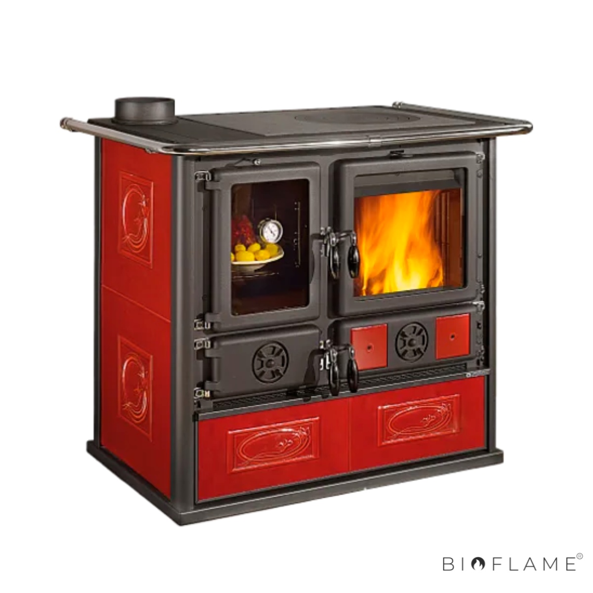FOGÃO A LENHA - NORDICA EXTRAFLAME ROSA SINISTRA REVERSE