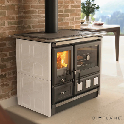 FOGÃO A LENHA - NORDICA EXTRAFLAME ROSA XXL 5.0 MAIOLICA