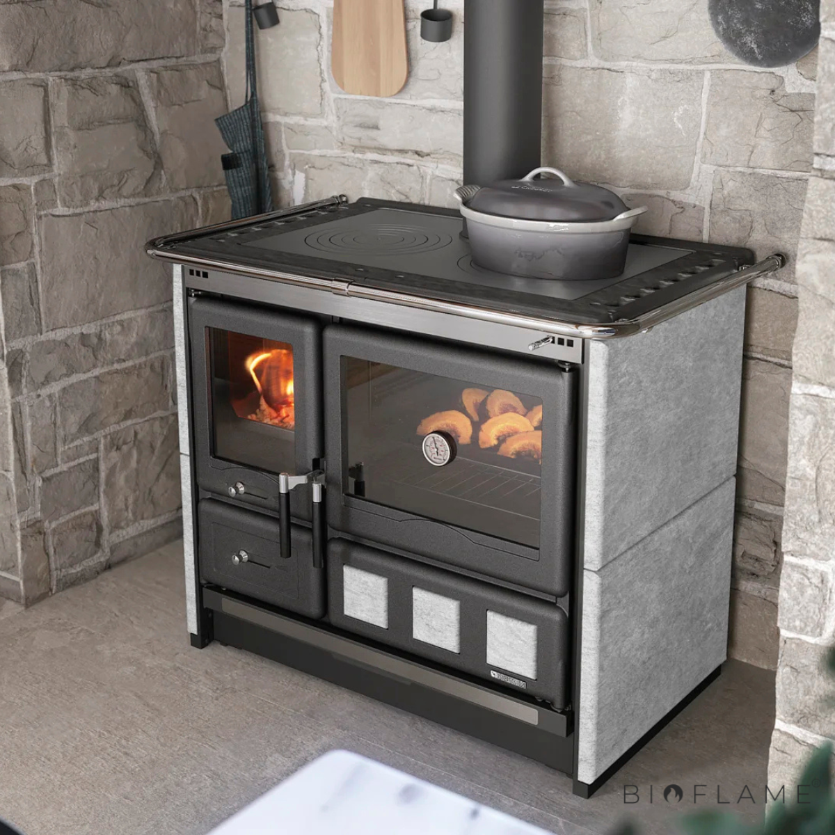 FOGÃO A LENHA - NORDICA EXTRAFLAME ROSA XXL 5.0 PETRA
