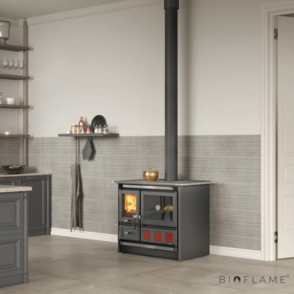 FOGÃO A LENHA - NORDICA EXTRAFLAME ROSA L 5.0 STEEL