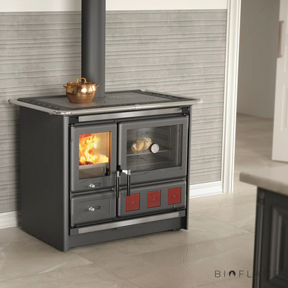 FOGÃO A LENHA - NORDICA EXTRAFLAME ROSA L 5.0 STEEL