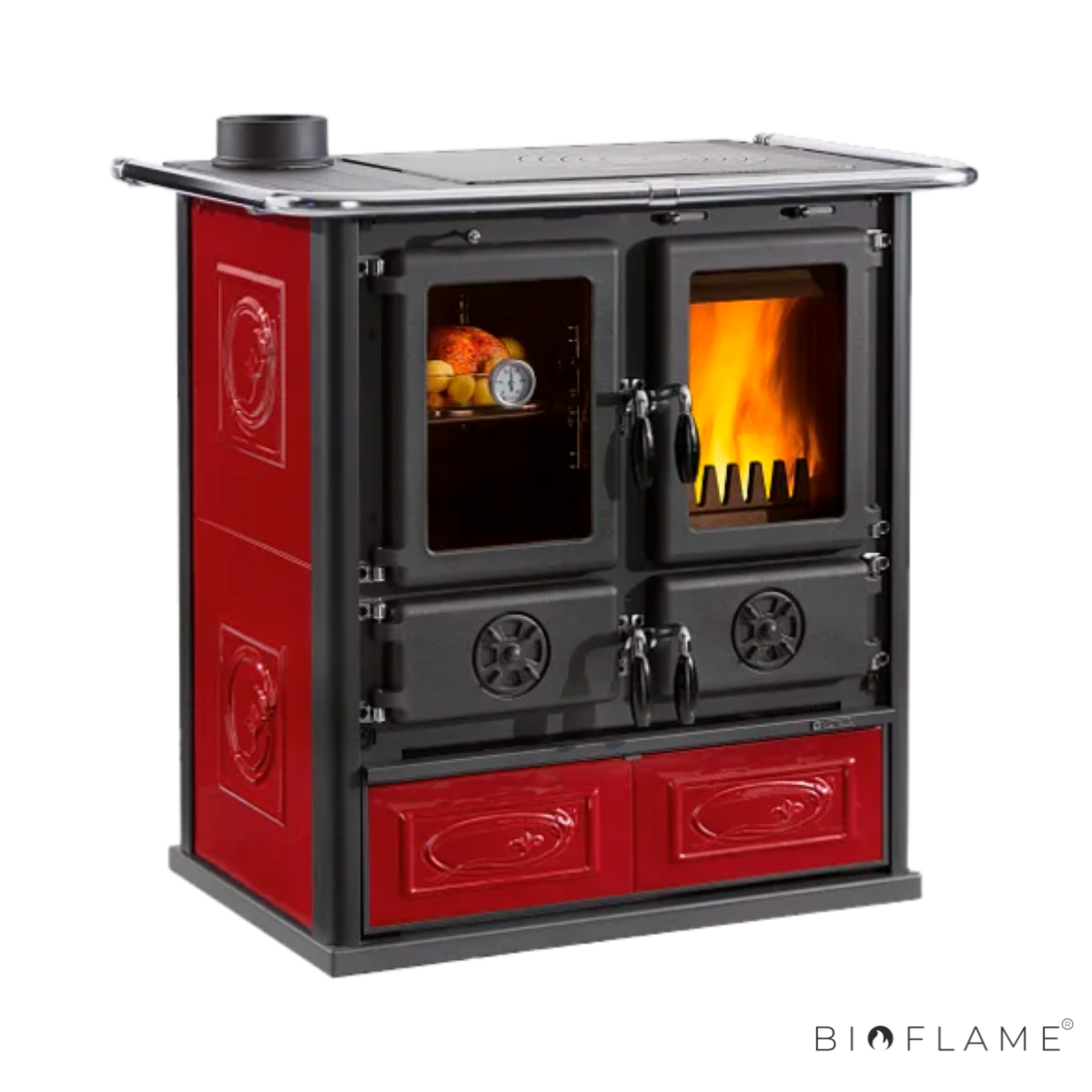 FOGÃO A LENHA - NORDICA EXTRAFLAME ROSETTA SINISTRA 5.0