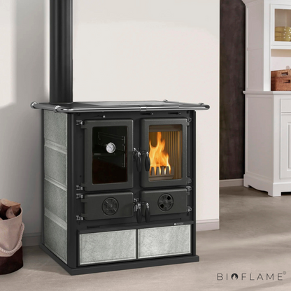 FOGÃO A LENHA - NORDICA EXTRAFLAME ROSETTA SINISTRA 5.0