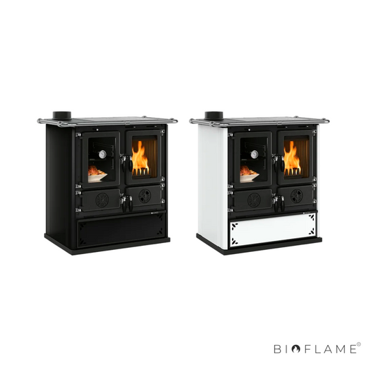FOGÃO A LENHA-NORDICA EXTRAFLAME - ROSETTA SINISTRA STEEL