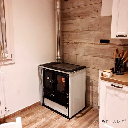 FOGÃO A LENHA-NORDICA EXTRAFLAME - ROSETTA SINISTRA STEEL