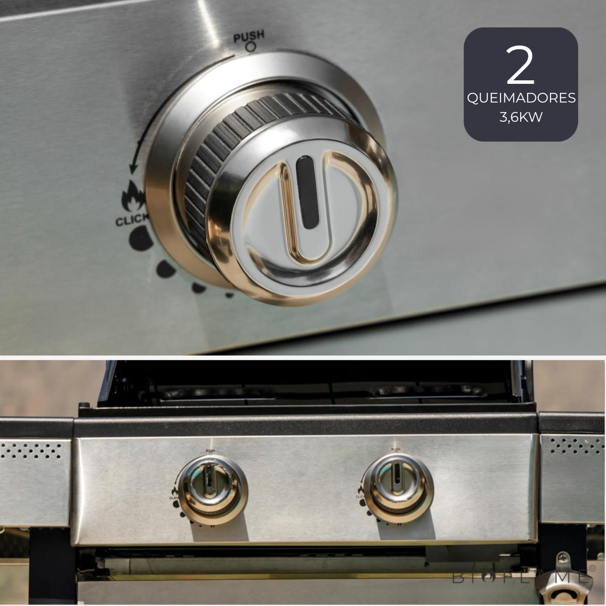 GRELHADOR A GÁS  - BLACK & DECKER 2 QUEIMADORES