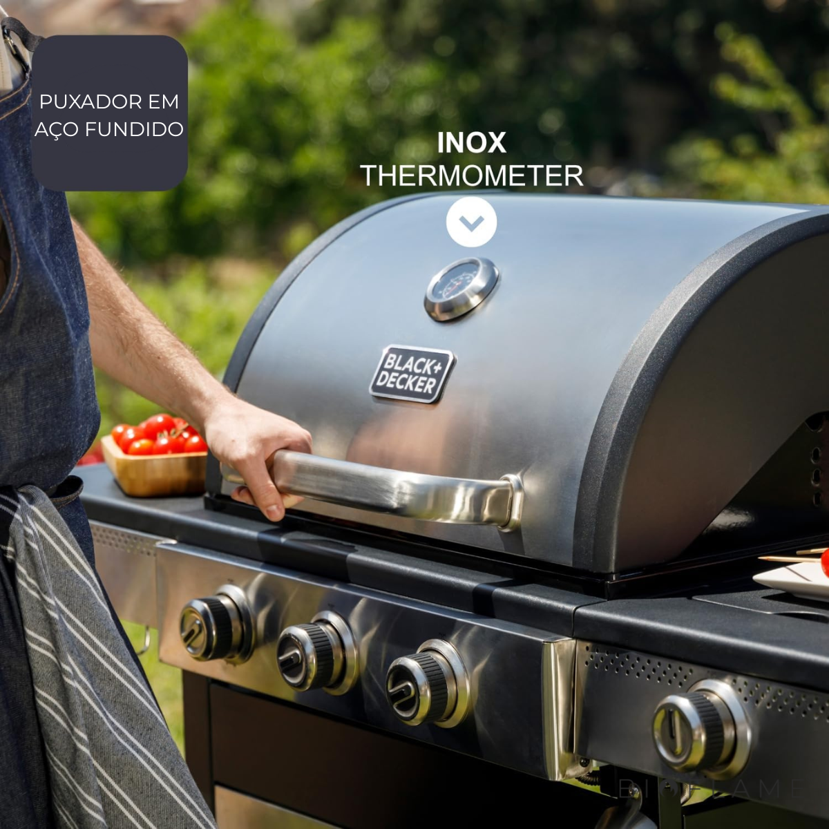 GRELHADOR A GÁS  - BLACK & DECKER 3 QUEIMADORES 