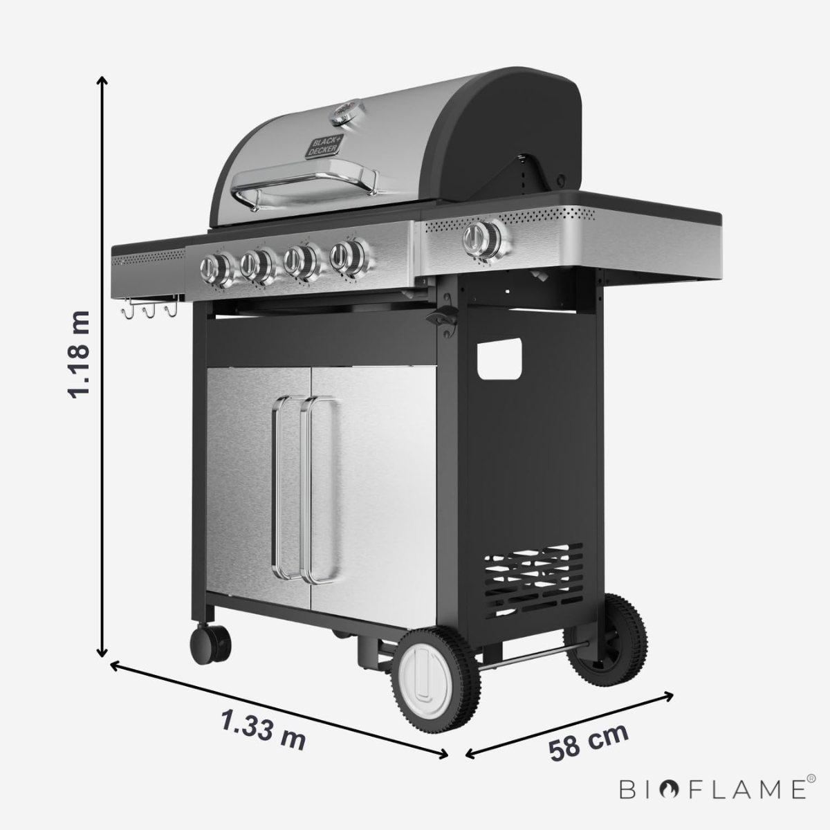 GRELHADOR A GÁS - BLACK & DECKER 4 QUEIMADORES