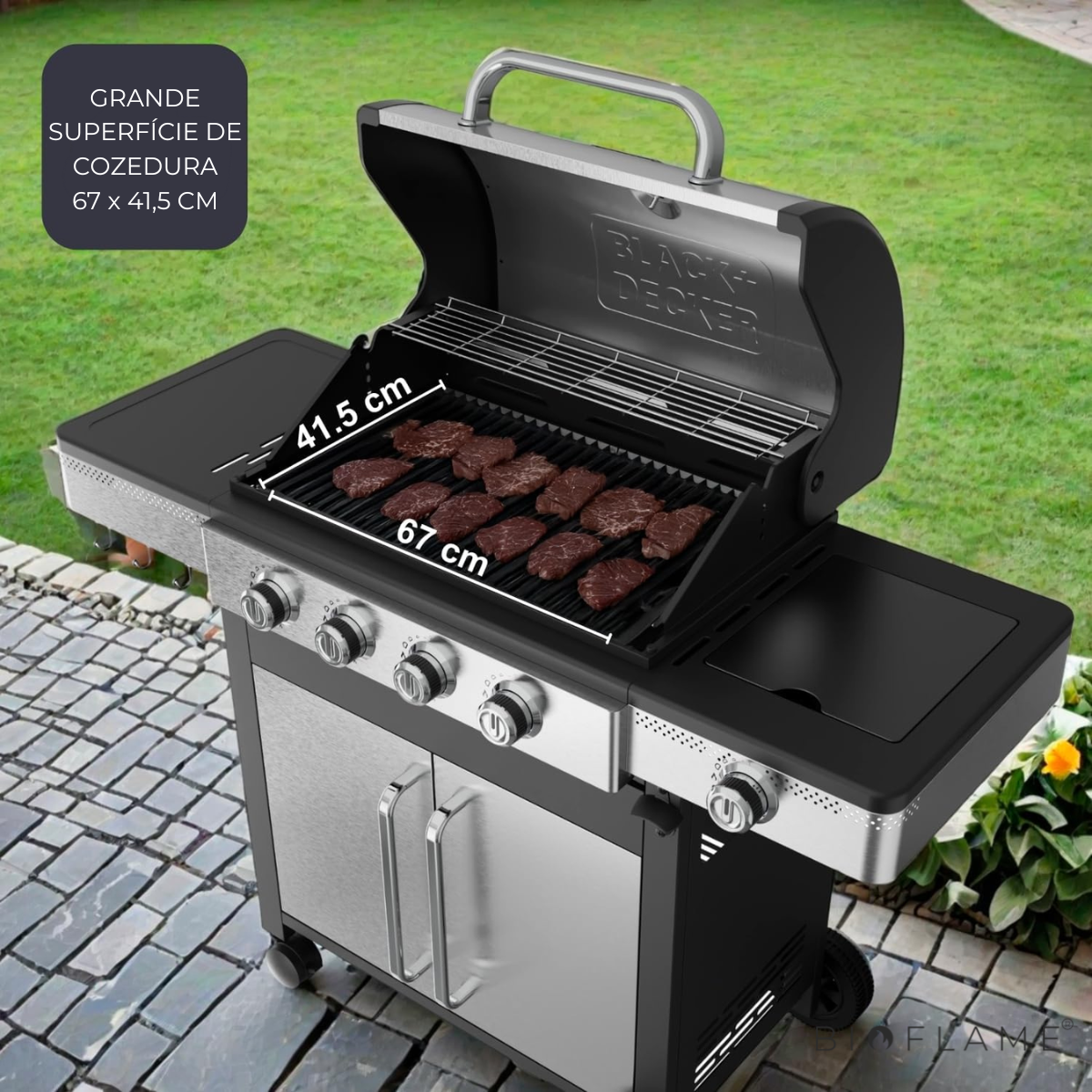 GRELHADOR A GÁS - BLACK & DECKER 4 QUEIMADORES