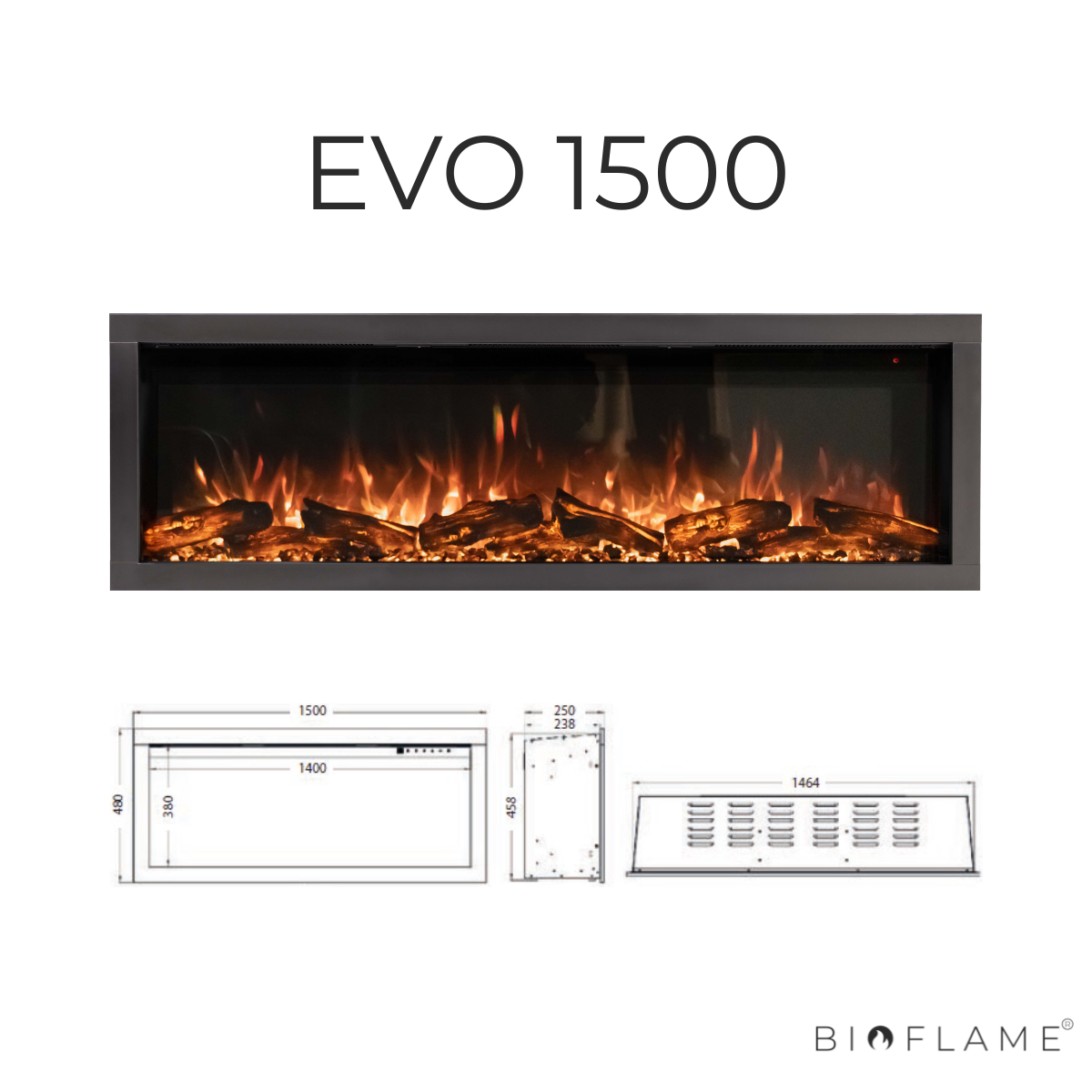 LAREIRA ELÉTRICA - EVORANGE EVO 700 / 1100 / 1500