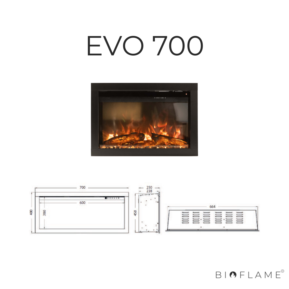 LAREIRA ELÉTRICA - EVORANGE EVO 700 / 1100 / 1500