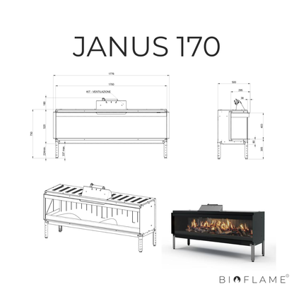 LAREIRA ELÉTRICA HOLOGRÁFICA - NOBIS JANUS 90 / 125 / 170