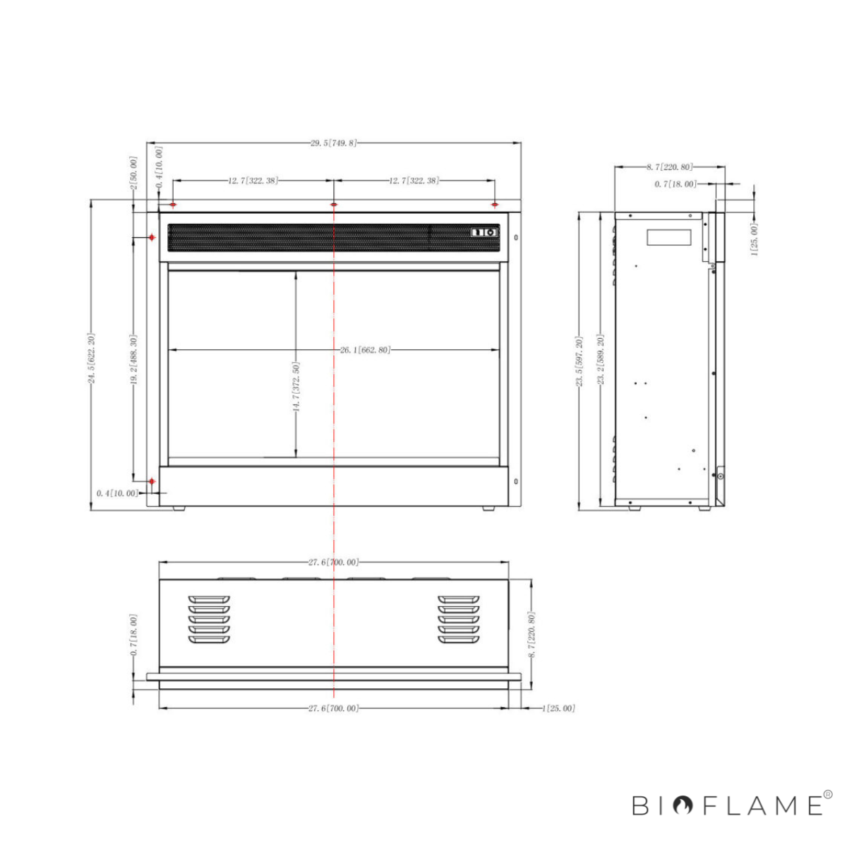 LAREIRA ELÉTRICA - AFLAMO DIAMOND LED 80 CLASSSIC