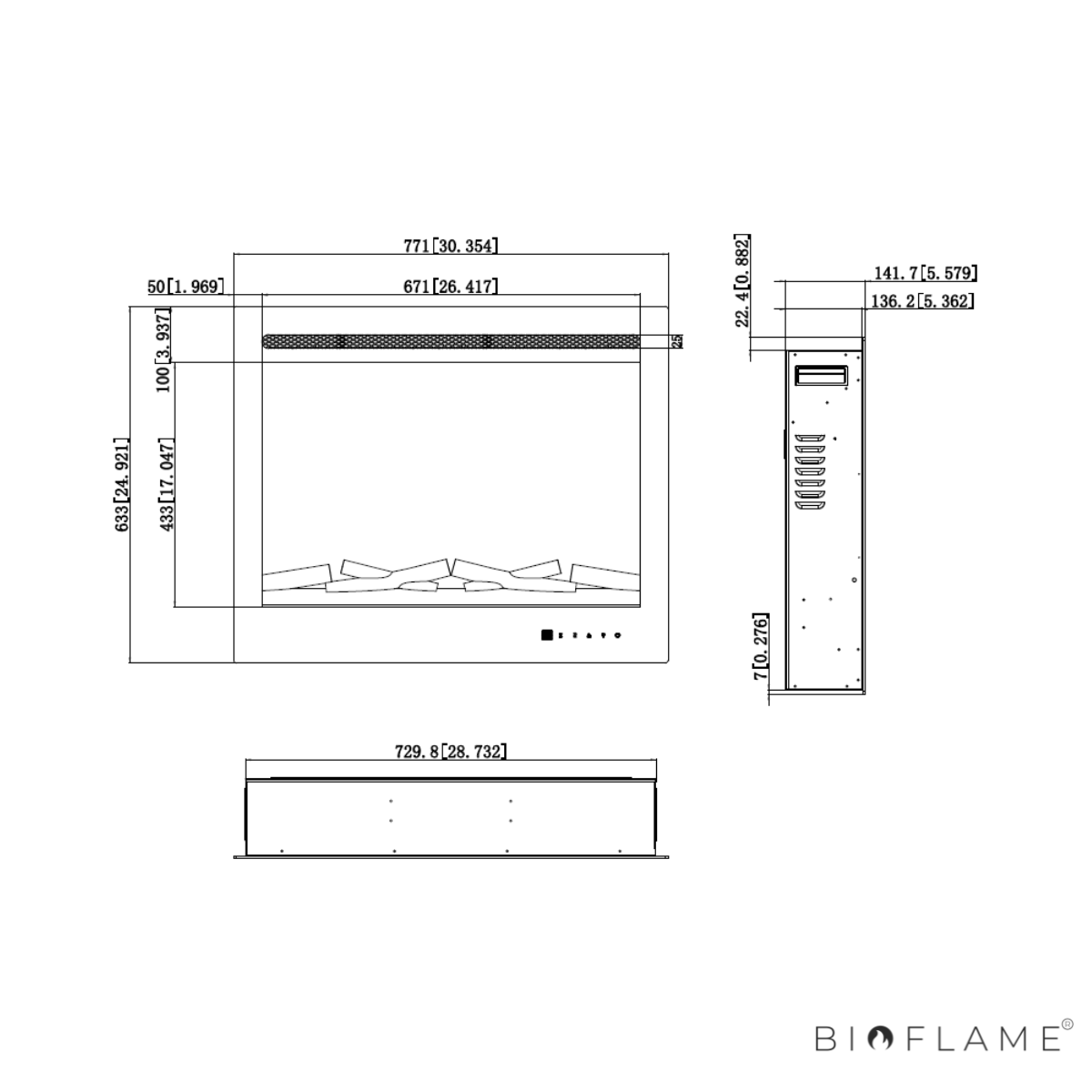 LAREIRA ELÉTRICA - AFLAMO DIAMOND LED 80 PRO