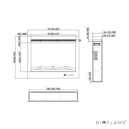 LAREIRA ELÉTRICA - AFLAMO DIAMOND LED 80 PRO