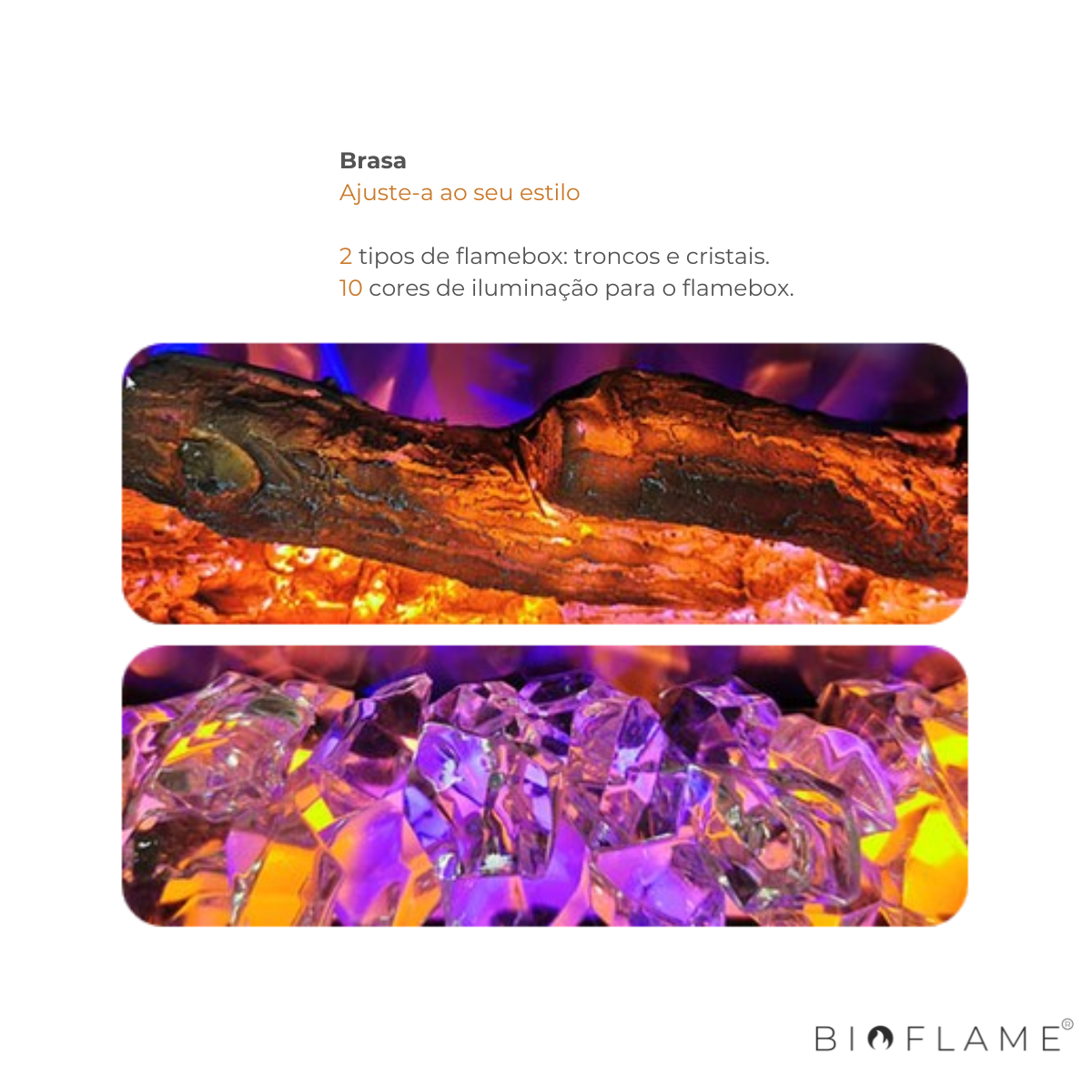 LAREIRA ELÉTRICA - AFLAMO DIAMOND 115/128/153/165/183