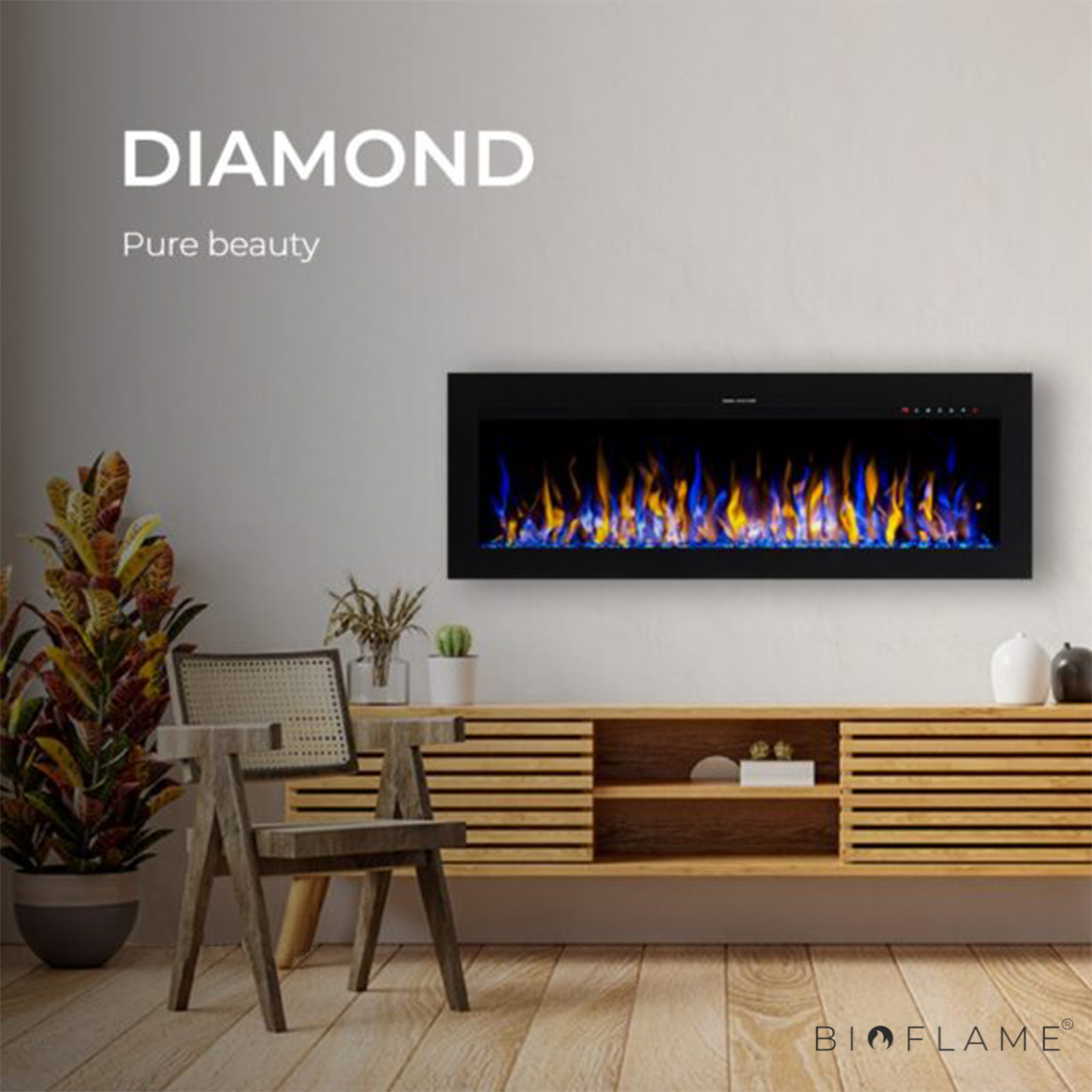 LAREIRA ELÉTRICA - AFLAMO DIAMOND 115/128/153/165/183