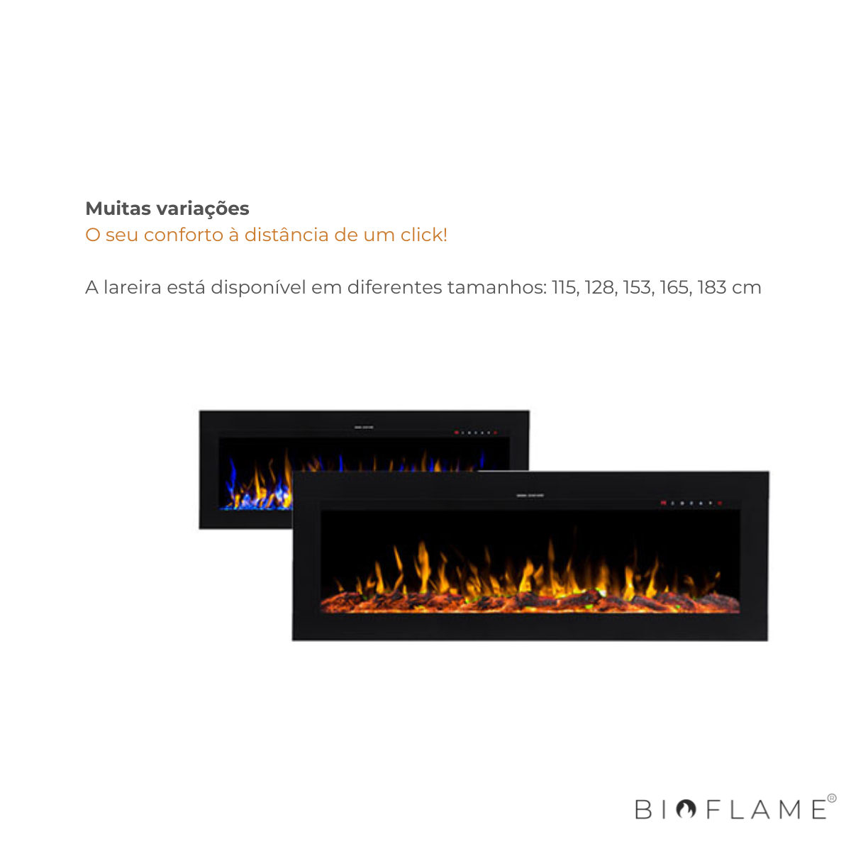 LAREIRA ELÉTRICA - AFLAMO DIAMOND 115/128/153/165/183