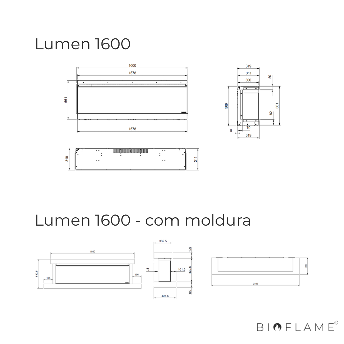 LAREIRA ELÉTRICA - NORDICA EXTRAFLAME LUMEN 1600