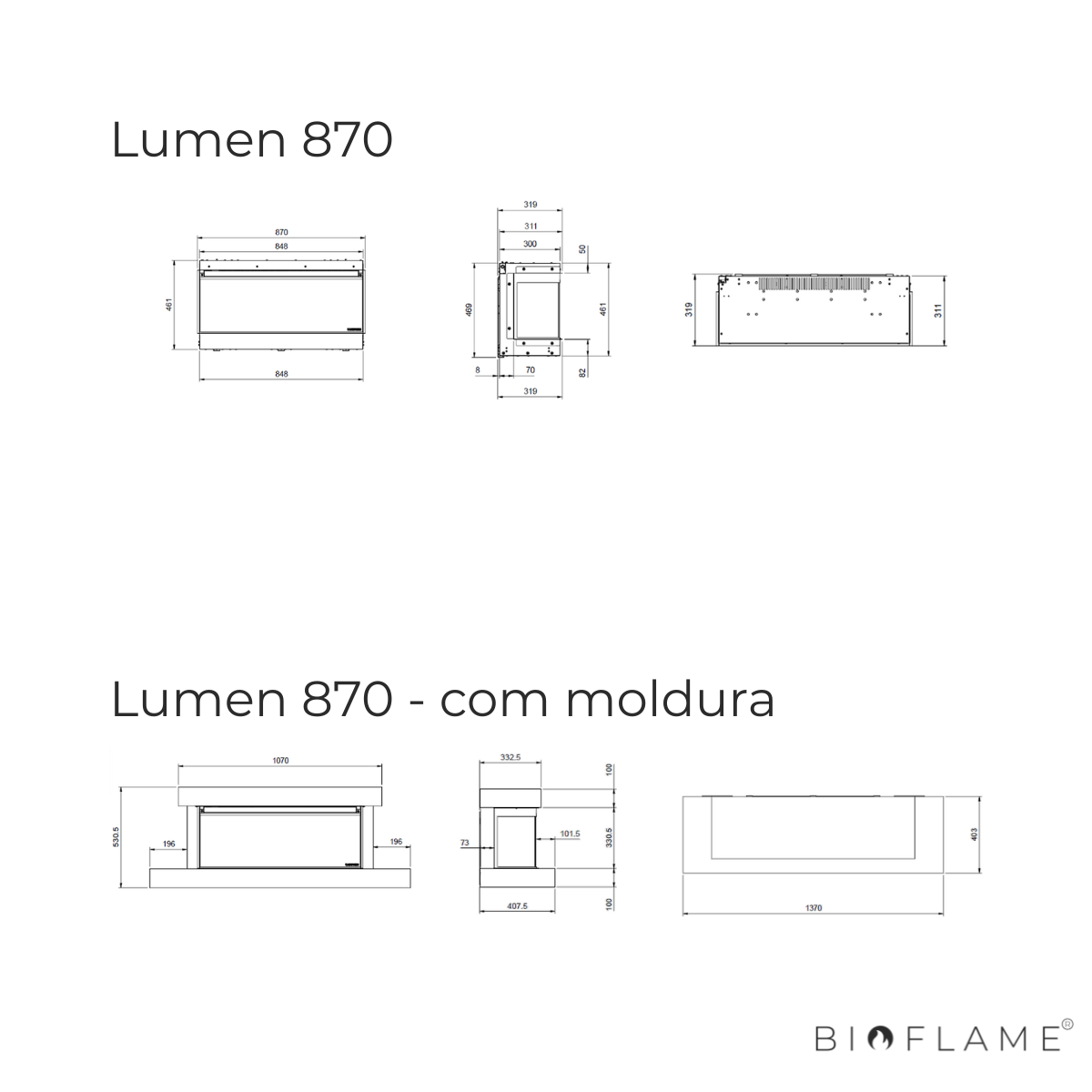 LAREIRA ELÉTRICA - NORDICA EXTRAFLAME LUMEN 870