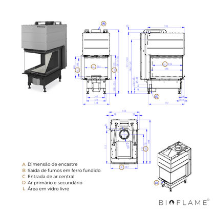 RECUPERADOR DE CALOR A LENHA - ROMOTOP HEAT HU3LF