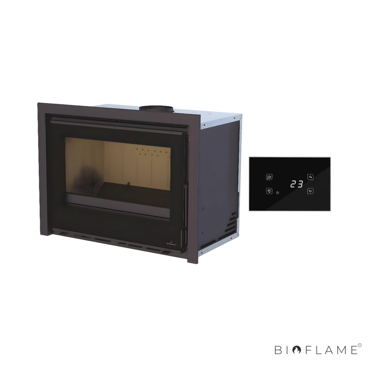 RECUPERADOR DE CALOR A LENHA COM VENTILAÇÃO CANALIZÁVEL - BRONPI CAIRO 80