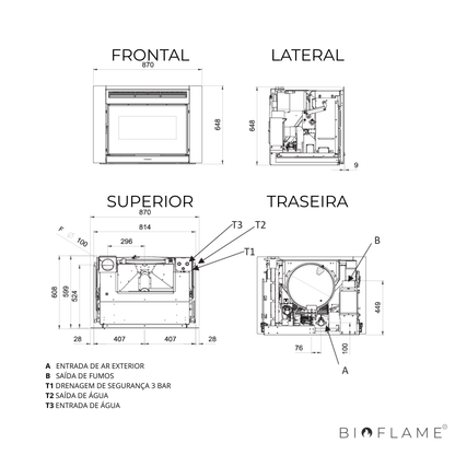 RECUPERADOR DE CALOR A PELLETS PARA AQUECIMENTO CENTRAL- NORDICA EXTRAFLAME COMFORT IDRO L80