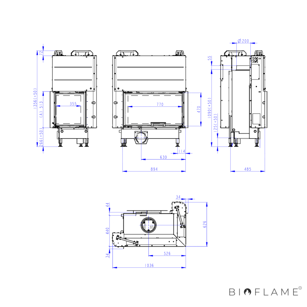 RECUPERADOR DE CALOR A LENHA - ROMOTOP HEAT R/L 3F