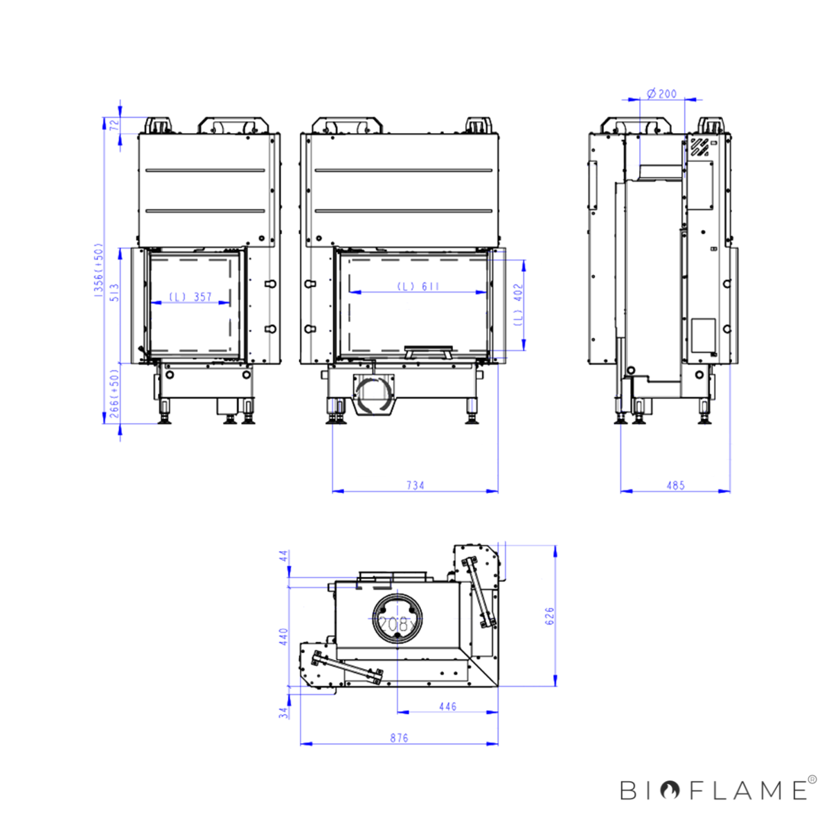 RECUPERADOR DE CALOR A LENHA - ROMOTOP HEAT R/L 3G L