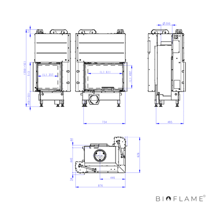 RECUPERADOR DE CALOR A LENHA - ROMOTOP HEAT R/L 3G L