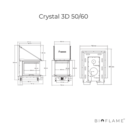 RECUPERADOR DE CALOR A LENHA - A.CAMINETTI CRYSTAL 3D