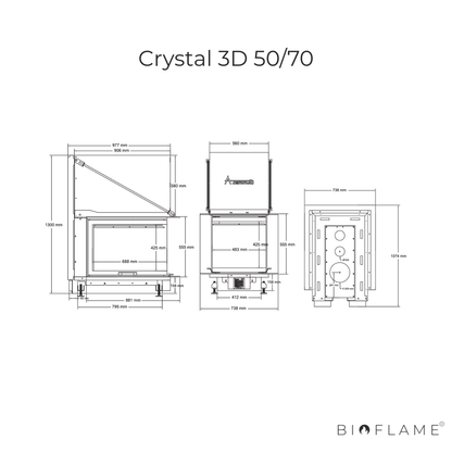 RECUPERADOR DE CALOR A LENHA - A.CAMINETTI CRYSTAL 3D