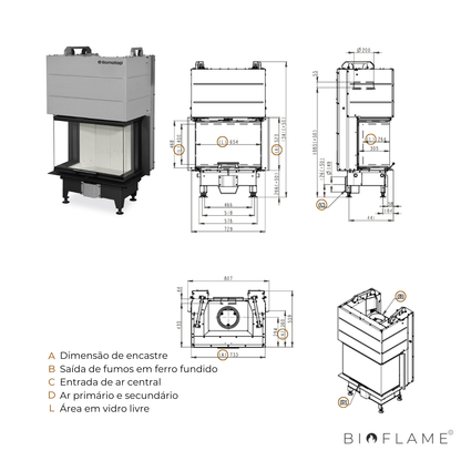 RECUPERADOR DE CALOR A LENHA - ROMOTOP HEAT HC3LH