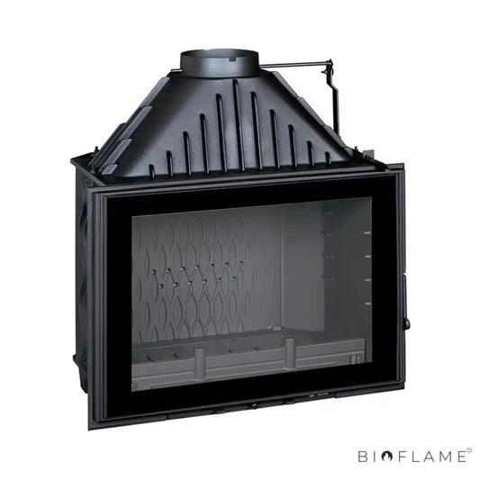 RECUPERADOR DE CALOR A LENHA EM FERRO FUNDIDO – INVICTA 800 GRAND ANGLE COM REGISTO