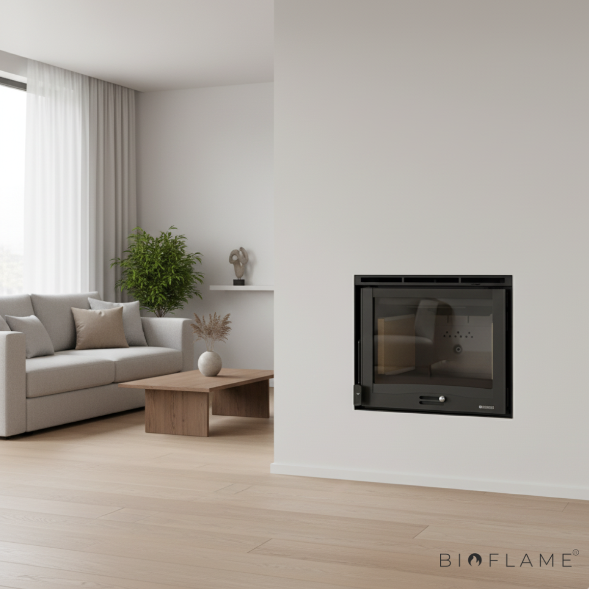 RECUPERADOR DE CALOR A LENHA COM VENTIALAÇÃO CANALIZÁVEL - NORDICA EXTRAFLAME INSERTO 60