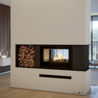 RECUPERADOR DE CALOR A LENHA COM VENTILAÇÃO DUPLA FACE - C&A CHAMA CRISTAL 78