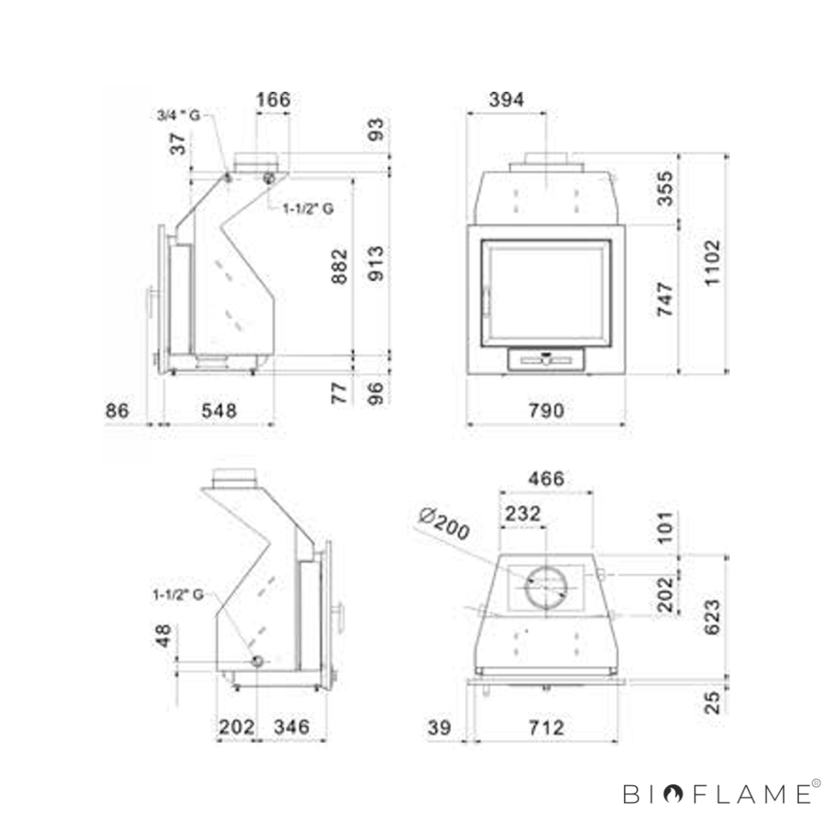 RECUPERADOR DE CALOR A LENHA PARA AQUECIMENTO CENTRAL - HERGOM H-02/22 SE
