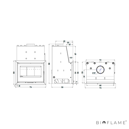 RECUPERADOR DE CALOR A LENHA PARA AQUECIMENTO CENTRAL - SOLRAK JADE 710 PLUS STYLE