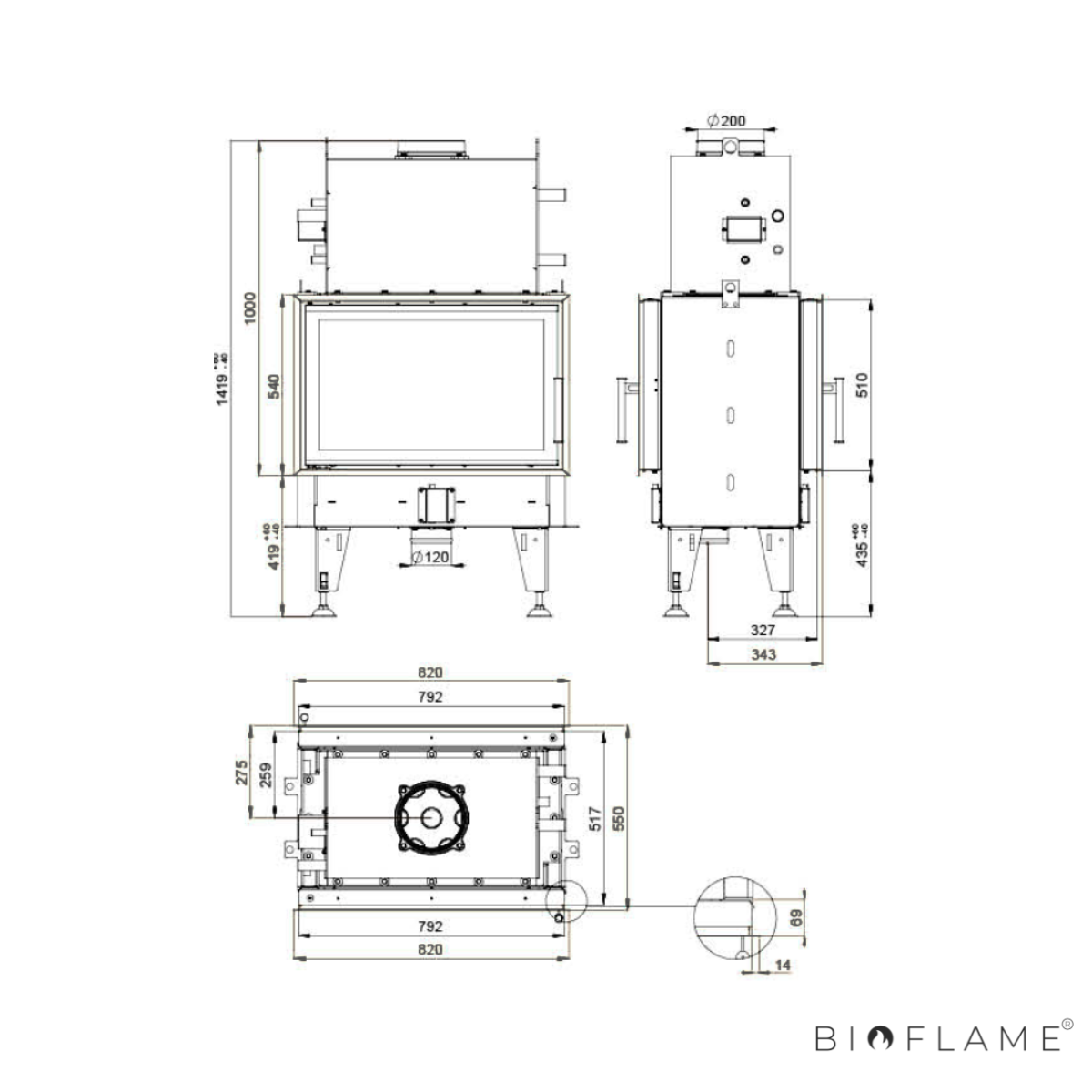 RECUPERADOR DE CALOR A LENHA PARA AQUECIMENTO CENTRAL - BEF TWIN 8 AQUATIC II