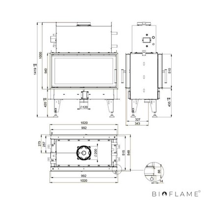 RECUPERADOR DE CALOR A LENHA PARA AQUECIMENTO CENTRAL - BEF TWIN 10 AQUATIC II