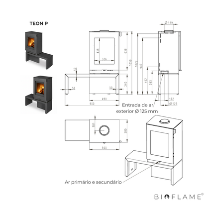 SALAMANDRA A LENHA - ROMOTOP TEON