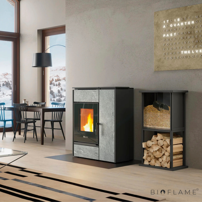 SALAMANDRA A LENHA E PELLETS CANALIZÁVEL - NORDICA EXTRAFLAME MARGARET