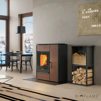 SALAMANDRA A LENHA E PELLETS CANALIZÁVEL - NORDICA EXTRAFLAME MARGARET