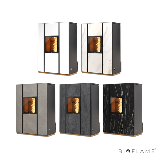 SALAMANDRA A LENHA E PELLETS CANALIZÁVEL - NOBIS UNICA 10