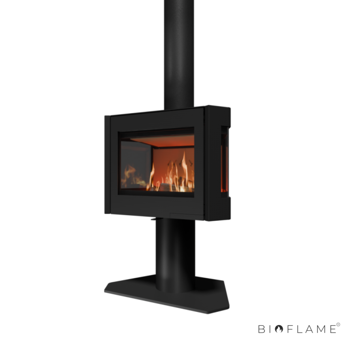 SALAMANDRA A LENHA SUSPENSA - WANDERS BLACK SAPPHIRE 3 FACES