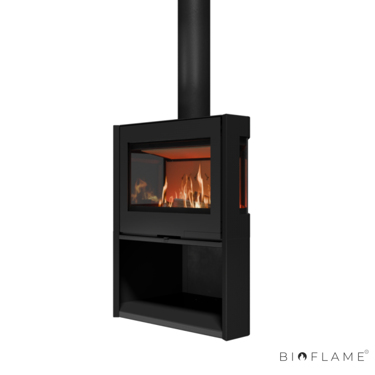SALAMANDRA A LENHA SUSPENSA - WANDERS BLACK SAPPHIRE 3 FACES